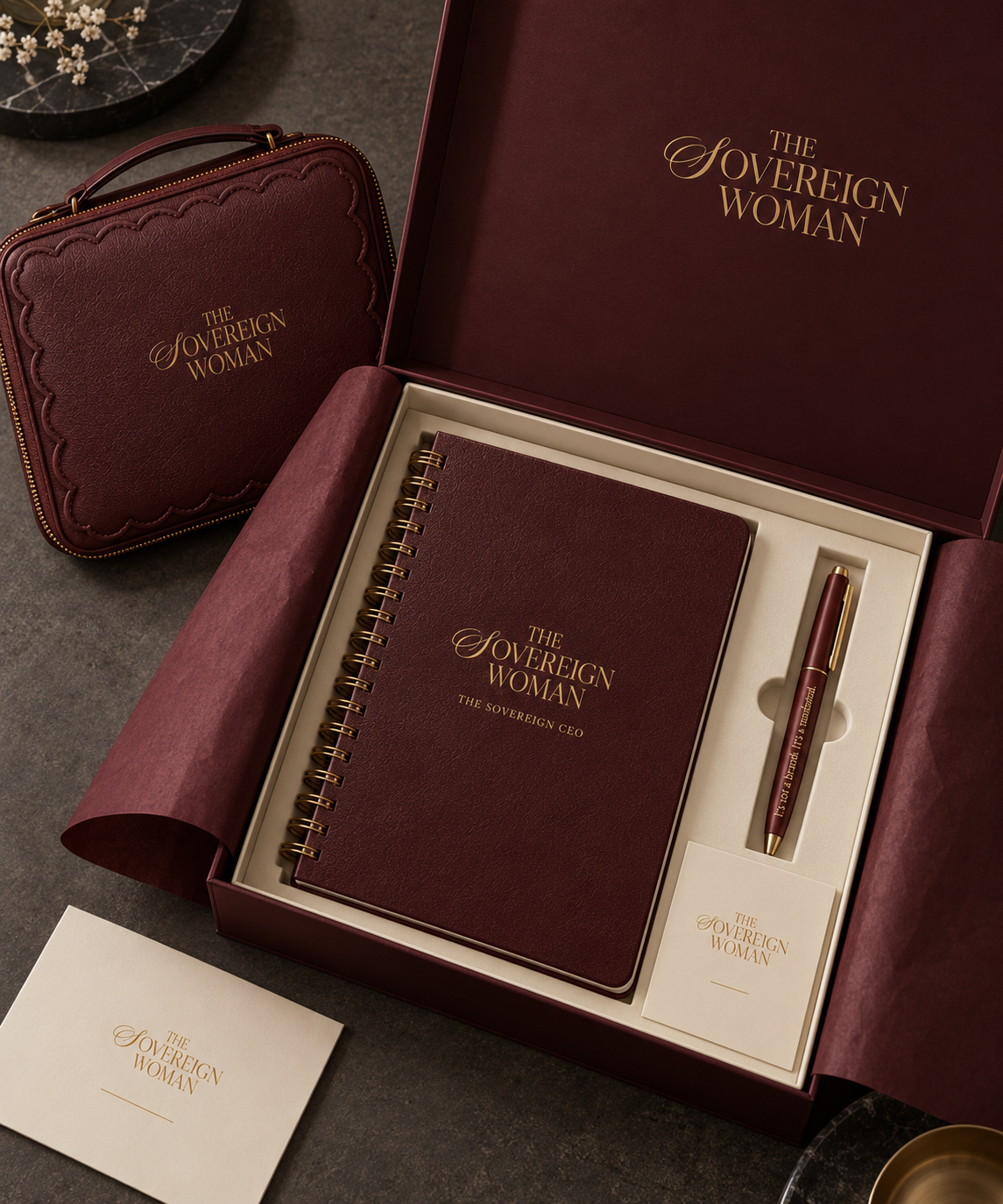 The Sovereign CEO journal presented with its protective carry case